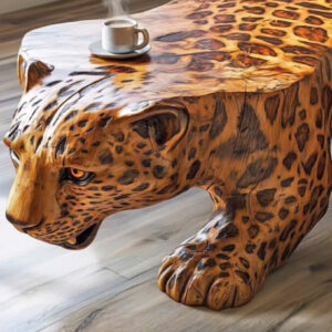 "The Wild Grace" – Hand-Finished Leopard Coffee Table
