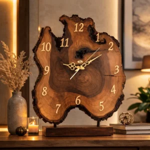 Rustic Elegance Live Edge Desk Clock